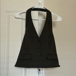 Express Halter Button Front Blazer Vest, Small